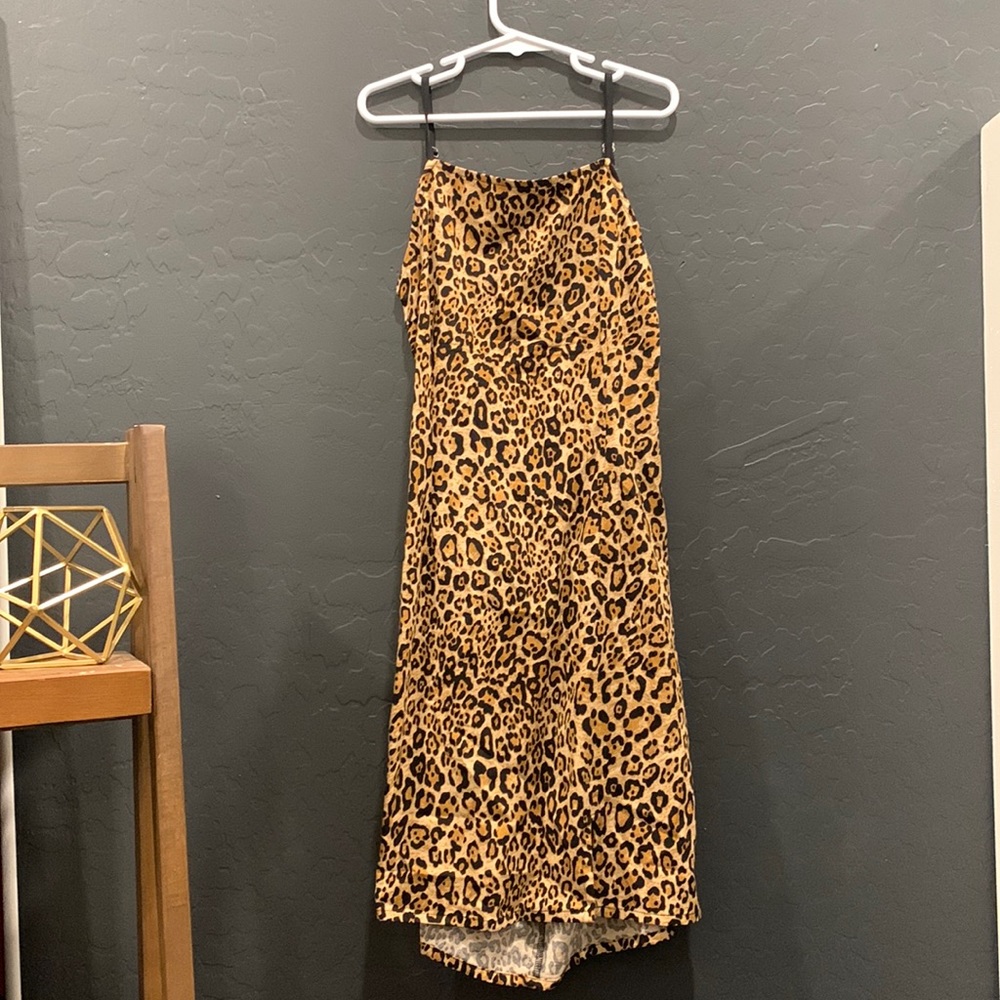 Cheetah Print Backless Mini Dress